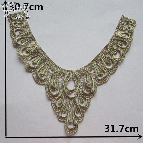 5pcs lace collar fabric embroidery DIY hollow lace collar decoration Carousel 2