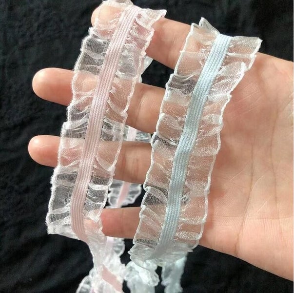 3 rolls Bilateral stretch lace ornaments Clothing ruffled lace fabric ribbon Carousel 1