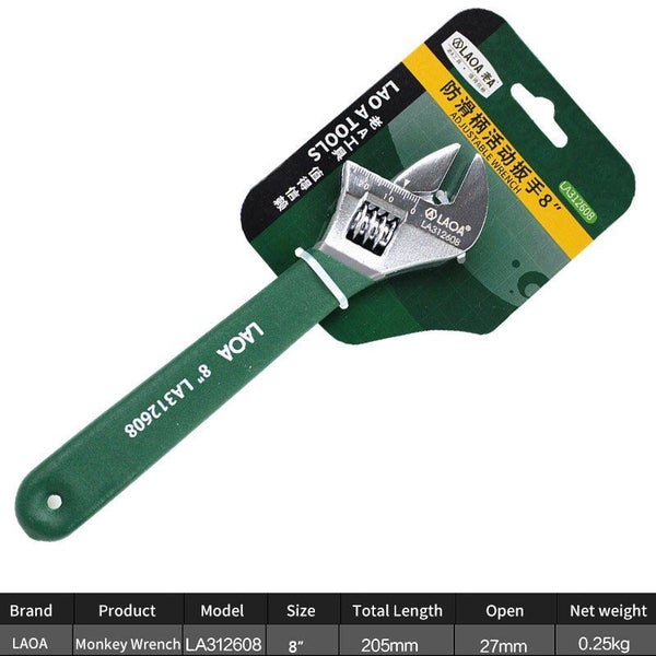 Non-slip universal wrench adjustable stainless steel wrench with scale Carousel 14