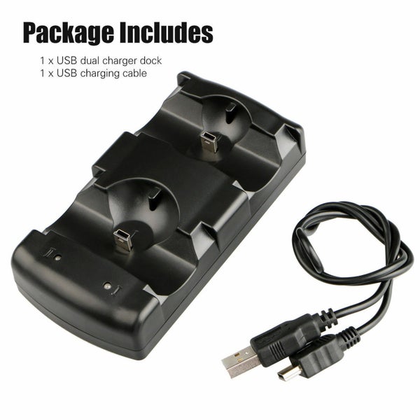For Playstation 3 PS3/MOVE Dual Controller Charger Charging Dock Station Stand Carousel 10