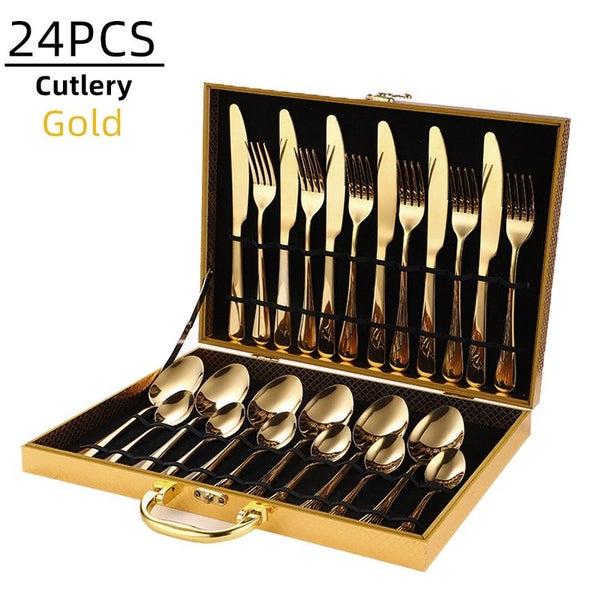 24pcs Cutlery Set Gold 2031902 Carousel 2