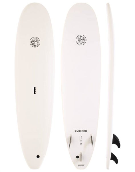 Gnaraloo Beach Cruiser Soft Surfboard White Carousel 1