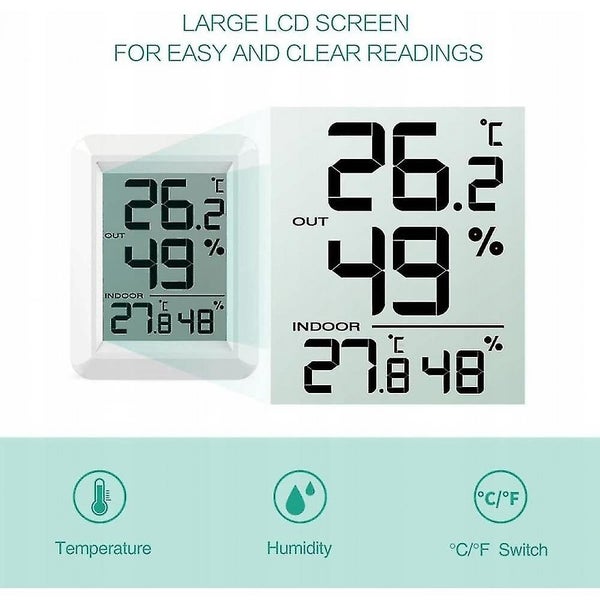 Indoor and outdoor wireless thermometer and humidity meter with white sensors Carousel 2