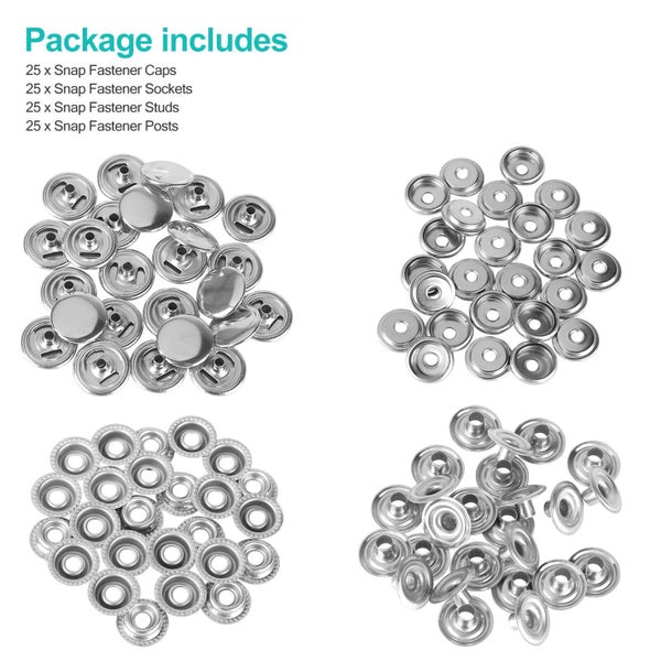 Fastener Snap Press Stud Cap Button Marine Boat Canvas Set Carousel 9