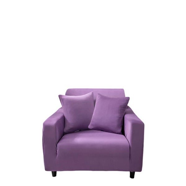 Anyhouz 1 Seater Sofa Cover Plain Purple Style and Protection For Living Room... Carousel 1