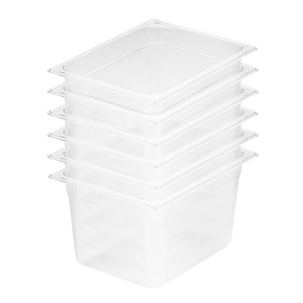 SOGA 200mm Clear Gastronorm GN Pan 1/2 Food Tray Storage Bundle of 6 Carousel 1