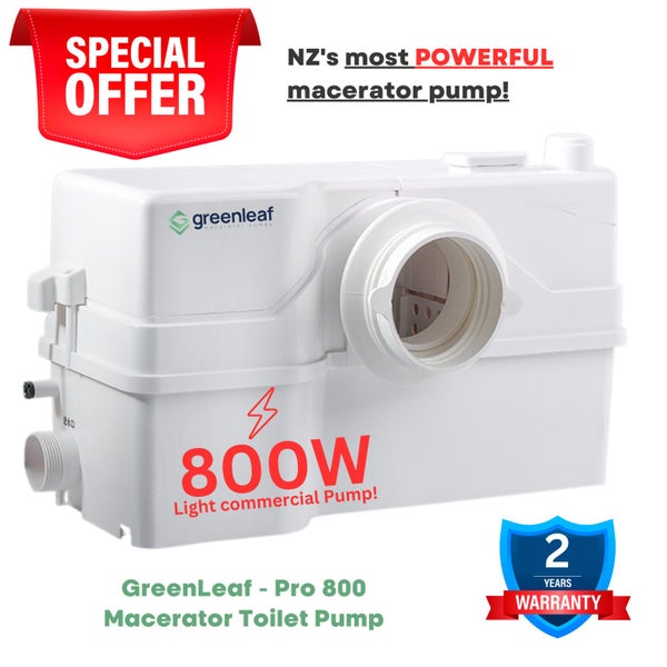 Macerator Pump Sewage / Waste Toilet Pump - GreenLeaf Pro800 - 24MONTH WARRANTY Carousel 1