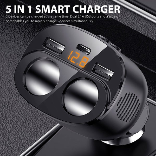 Car Cigarette Lighter Socket Splitter Power Adapter Carousel 2