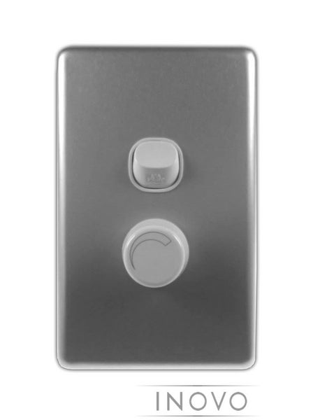 10 x LIGHT SWITCH WITH DIMMERS- ALUMINIUM - INOVO 350W Max Carousel 1