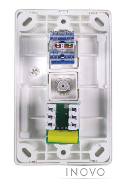 CAT6 DATA / F-CON / BT TELEPHONE JACK -TRIPLE - INOVO - BRAND NEW Carousel 3