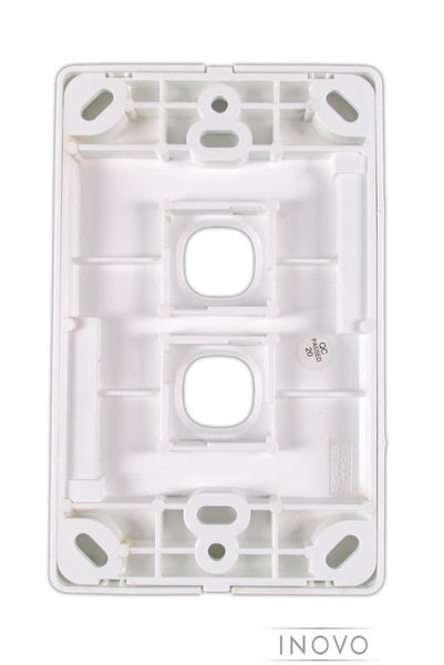 TWO GANG WALL PLATE - INOVO / CLIPSAL COMPATIBLE - FOR VERT OR HORIZ USE - WHITE Carousel 3