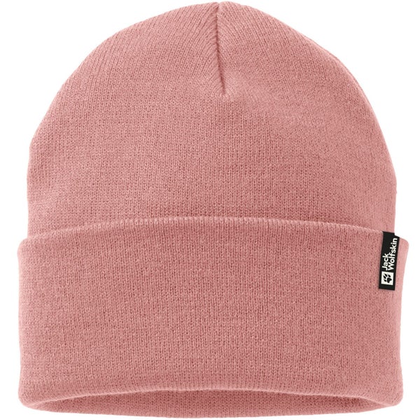 Jack Wolfskin Womens Rib Cuffed Winter Warm Fine Knit Beanie Hat - Blush Powder Carousel 2