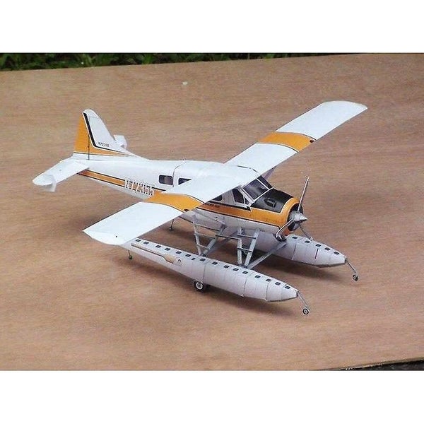 DIY 1:32 45cm DHC 2 Beaver Seaplane Assemble Hand Work 3D Puzzle Game Kids Carousel 2