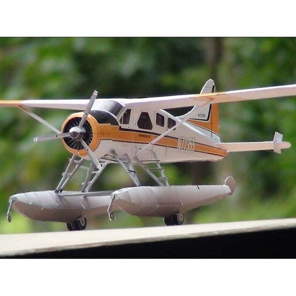 DIY 1:32 45cm DHC 2 Beaver Seaplane Assemble Hand Work 3D Puzzle Game Kids Carousel 3
