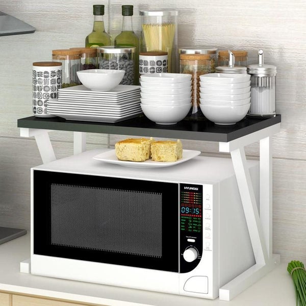 2 Tier Microwave Stand Wooden Storage Rack Kitchen Shelf 2021402 Carousel 2