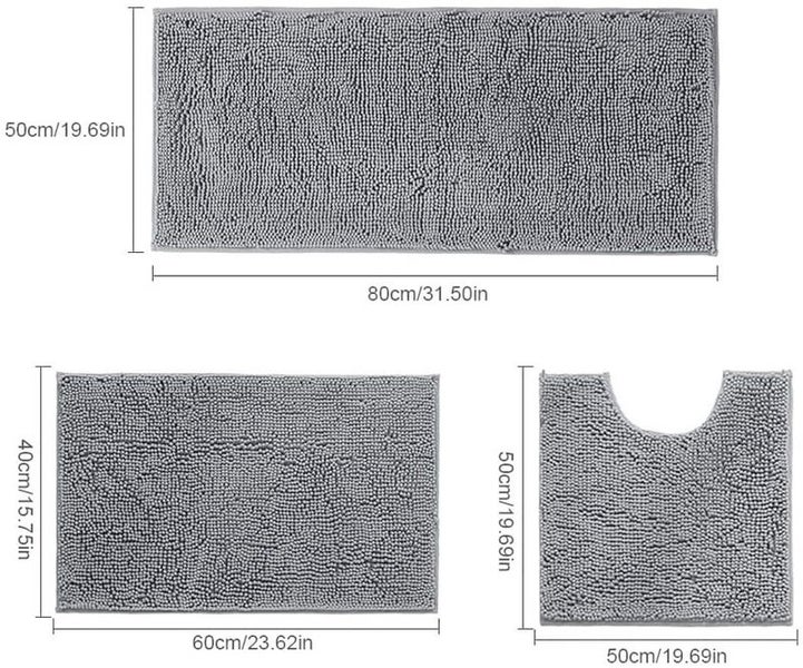 3pcs Bathroom Rug Sets Bath Toliet Mats 2037805 Carousel 2