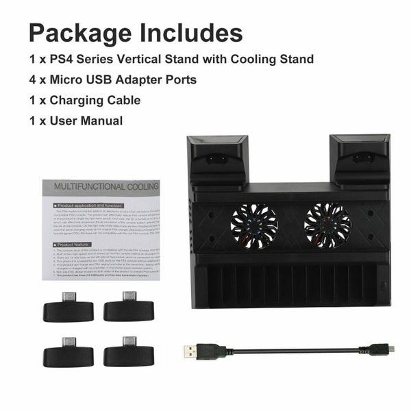 Cooling Fan For PS4 Dual Controller Charger Dock Station Vertical Stand Carousel 7