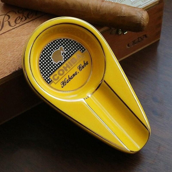 Ceramic Cigar Ashtray Single Cigar Holder Round Ash Slot Tobacco Cigarette Carousel 1