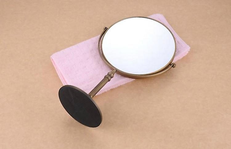 Antique Brushed Brass Desktop Double Side 8 Inch Mirror Shave Makeup 3x63619089899649114