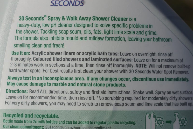 30 Seconds, Spray & Walk Away. Shower Cleaner. Trigger Sprayer. 1 litre. 1L Carousel 5