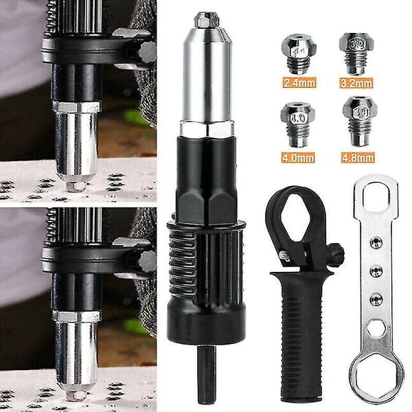 Rivet Pop Nut Gun Cordless Drill Adapter Riveting Riveter Insert Kit Electric Carousel 1
