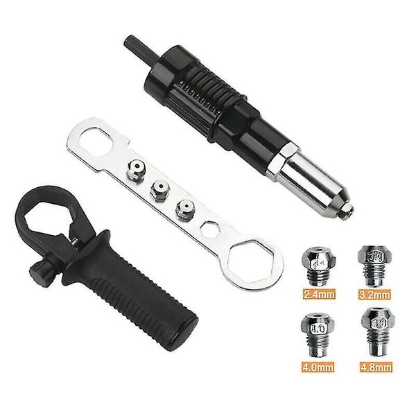 Rivet Pop Nut Gun Cordless Drill Adapter Riveting Riveter Insert Kit Electric Carousel 2