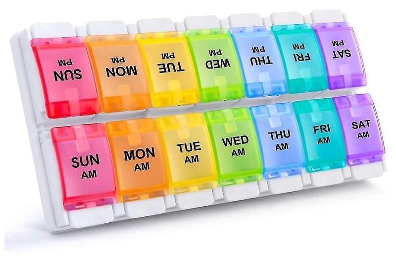 Weekly 7 Day Pill Organizer, Sukuos Large Daily Pill Cases Pill Box Carousel 1