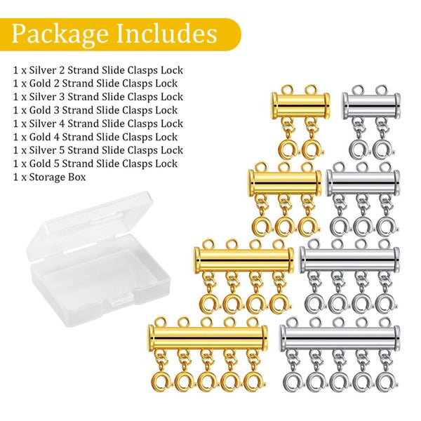 Jewelry Necklace Strand Slide Clasps Lock Hook Carousel 9