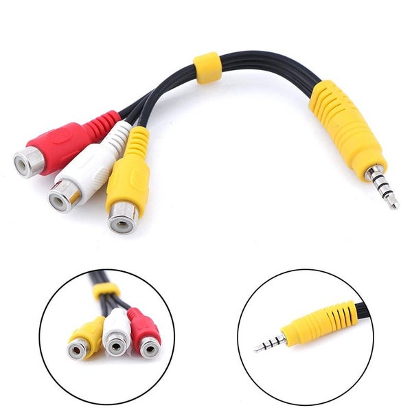 3.5mm Aux Male Stereo to 3 RCA Female Audio AV Adapter Cable Carousel 3
