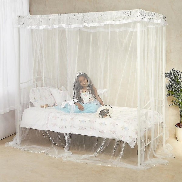 Bed Canopy 4 Poster Style With Shiny Sequins - Carousel 2