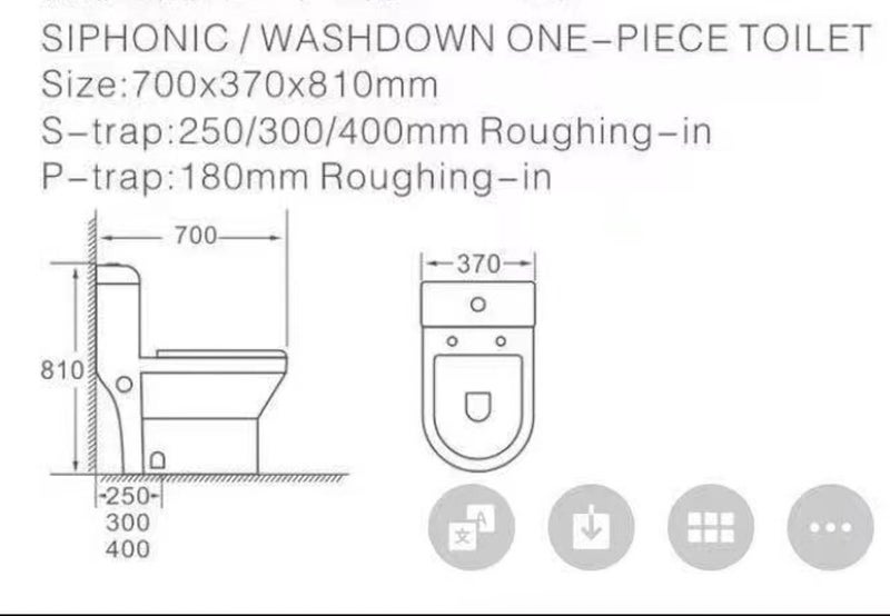 Ceramic One Piece Bidet Toilet, Toilets with Built-in Bidet Carousel 2