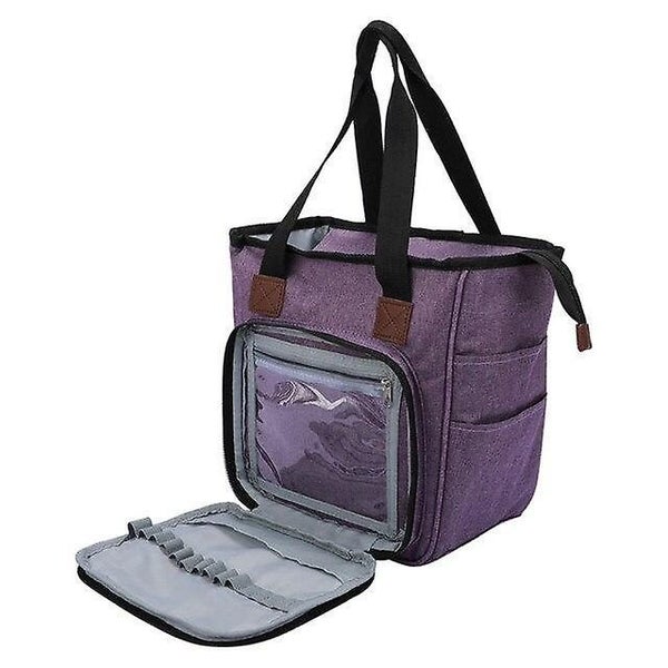 Portable Knitting Bag Yarn Storage Bag Tote For Wool Crochet Hooks Carousel 1