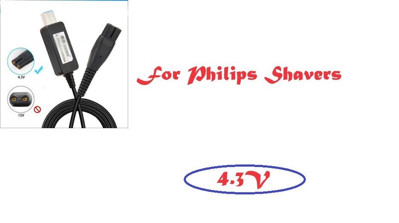 4.3V USB Power Charger Adapter Cord Cable For Philips OneBlade Shaver QP2520/72 Carousel 2