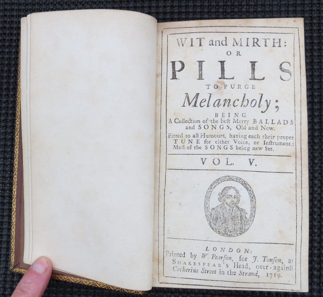 1719 book: bawdy songs, poems by famous author Thomas D'Urfey and others, 352pp Carousel 1
