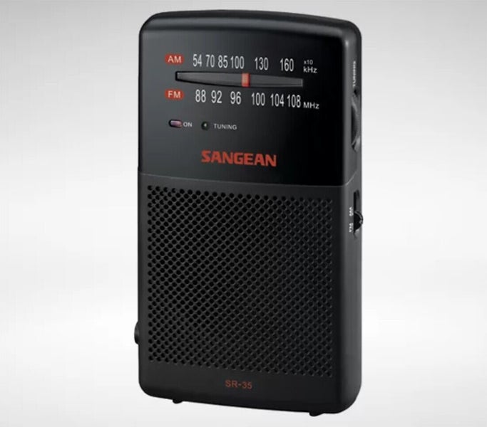 SANGEAN FM/AM Pocket Radio+Built In Speaker+Headphone Jack Black SR35 Carousel 2