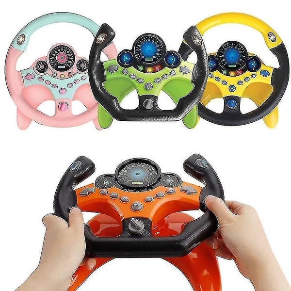 Electric Simulation Steering Wheel With Light And Sound Educational Children Carousel 2