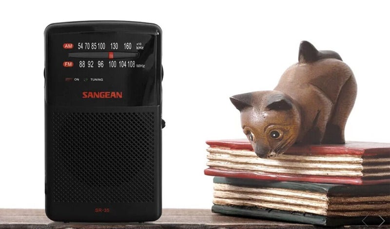 SANGEAN FM/AM Pocket Radio+Built In Speaker+Headphone Jack Black SR35 Carousel 4