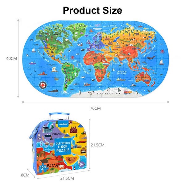 Puzzles for Kids Ages 3-8 Educational Toys with Portable Gift Box -Map Carousel 2