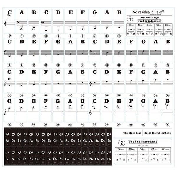 Piano Stickers for 37/49/54/61/88 Key Keyboards i2273BK0 Carousel 2