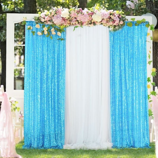 Blue Sequin Backdrop Curtain I1370DB0 Carousel 2