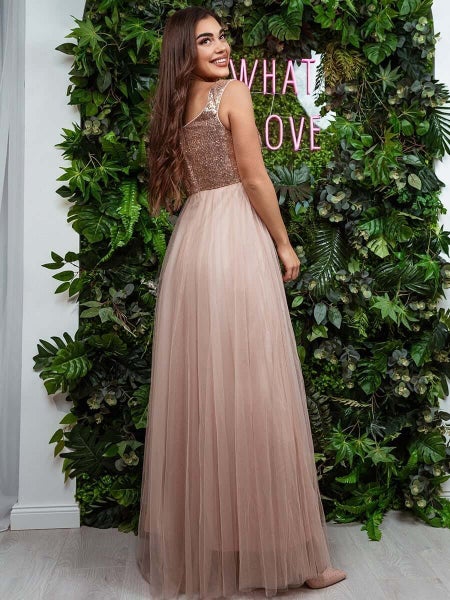 Dorine ball or evening dress in rose gold s12-14 Express NZ wide63622407556609111