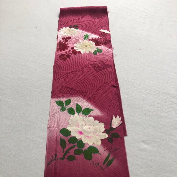 Vintage Japanese Kimono Floral Silk Panel Fabric Piece Carousel 20