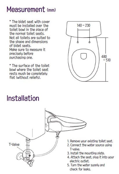 Daewon Electronic Warm Water Bidet DIB-J430R with Remote Carousel 7