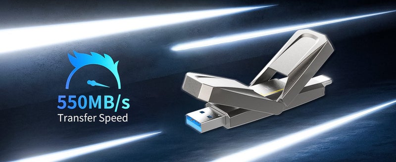Netac US5 USB3.2 Type-A + Type-C External SSD 256GB 5 Year Warranty Carousel 6