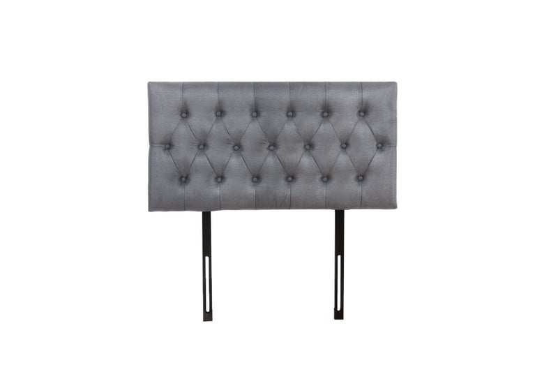 Sleepcenter Button Headboard with Metal Legs - King Single - Charcoal Carousel 1