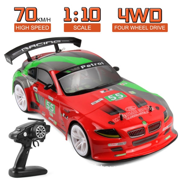 1:10 70km/h 2.4G RC Car 4WD Double Battery High Power LED Headlight Racing Truck Carousel 1