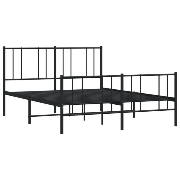 Nz Local Stock-metal Bed Frame with Headboard and Footboard Black 153x203 Cm ... Carousel 2