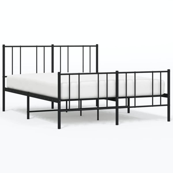 Nz Local Stock-metal Bed Frame with Headboard and Footboard Black 153x203 Cm ... Carousel 10