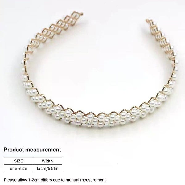 Pearls Fashion Headbands White Artificial Pearl Rhinestones Hairbands Carousel 7