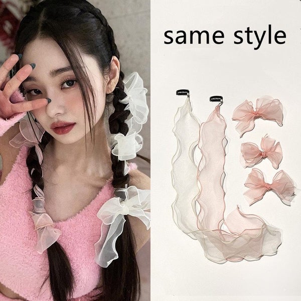 Sweet Hairclips Mesh Hairband Female Pure Desire Super Fairy Braided Carousel 2